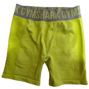 Gymshark Flex Shorts Athletic Biker Shorts Mid Rise Lime Green And Gray Size XS